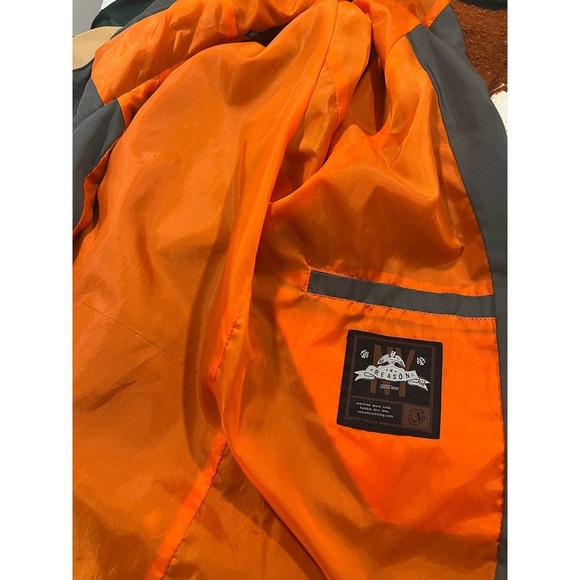 REASON Hooded lightweight Utility Jacket Green Orange Green Large Gorpcore - Picture 6 of 7